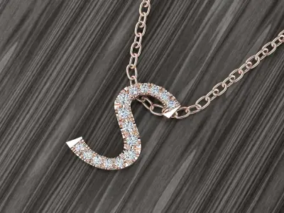 Jewelry Alphabet Pendant S 3D print model