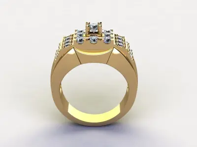 model man ring diamond cad file 3dm R22 3D model