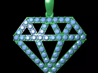 Diamond Pendant Free 3D model