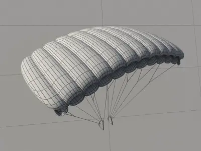 Parachute Pack -  Animated game ready   Low-poly 3D model