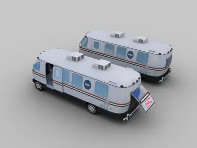 NASA Astrovan Airstream Lowpoly 3D model