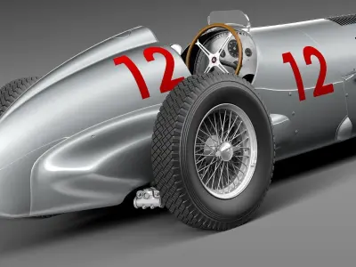 Mercedes-Benz W125 Grand Prix Race Car 3D model