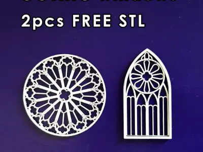 Gothic windows 2 PCS Free 3D model
