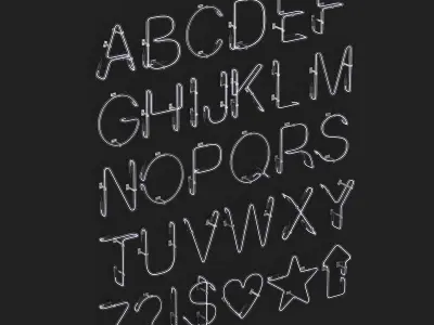 Neon Alphabet 3D model