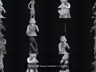 Three God Statues Collection