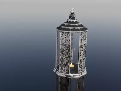 Decorative Lantern with candle - Home Free 3D model