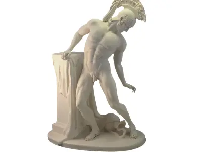 Sculpture of Achilles wounded in his heel 3D print model