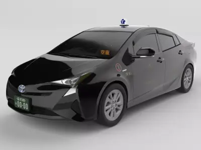 Japanese Taxi TokyoKotsu TOYOTA Prius2016 3D model