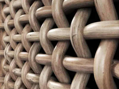 Wicker wood panel frame n1 3D model