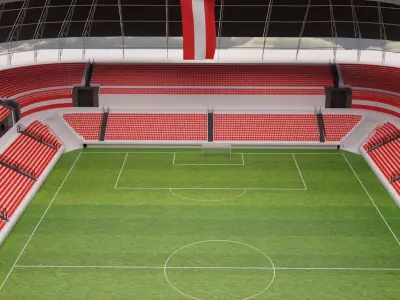 Austria Football Stadium and Interiors Low-poly 3D model