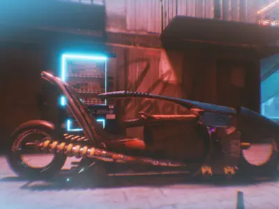 Cyberpunk Motorcycle  Concept Low-poly 3D model