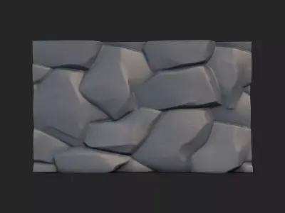 Stained Stone Wall Segment 3D model