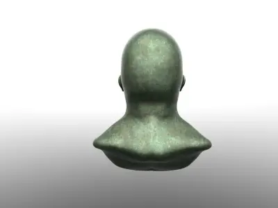 Corroded Bronze Head Free 3D model