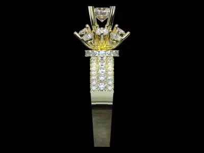 Women diamond ring Style Luxury Diamond R01 3D print model