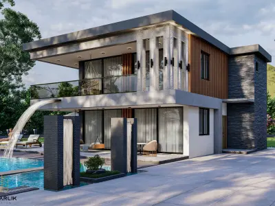 Villa Exterior Scene 3D model 3D model