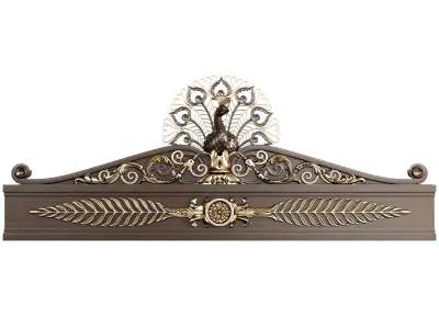 Decorative Peacock Pediment  Ornamental Carving for Architecture 3D model