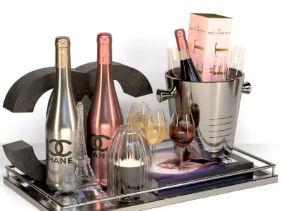 Fashion alcoholic set 3D model