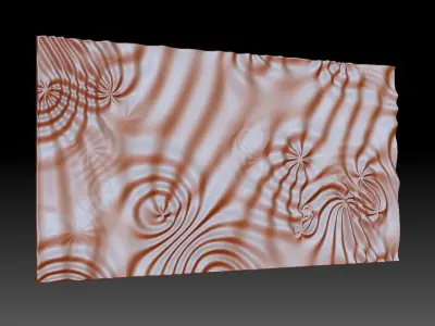 Flow 6373 wavy 3D relief for CNC milling 3D print model