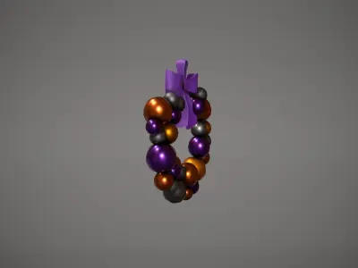 Halloween Bauble Wreath Low-poly 3D model
