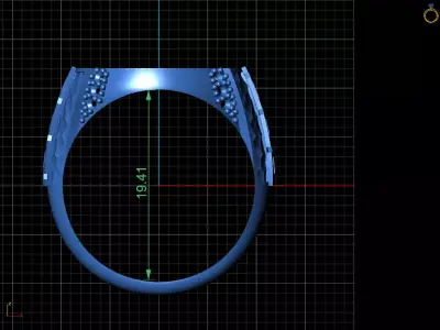 Luxury Dollar Sign Mens Ring With Diamonds Jewelry Gents Rings 3D print model