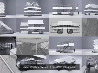 Layher Structure Pavilions - 5 Pack PART 2 3D Model Collection