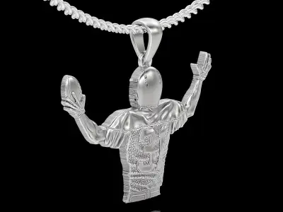 Rugby player pendant gold jewelry 3D printable model 3D print model