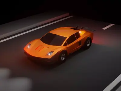 Sports Car - Lowpoly Low-poly 3D model
