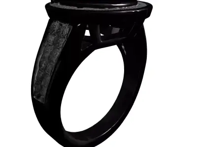 Elegant Purple Gemstone Diamond Ring Low-poly 3D model