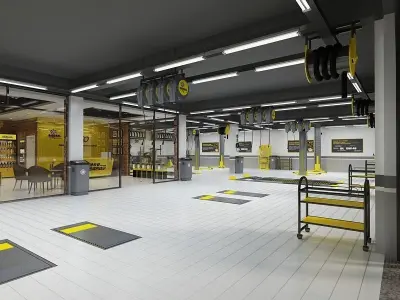 Car beauty repair shop 3D model