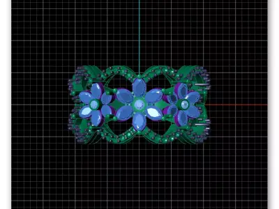 marquise emerald and round jewelry ring 3D print model