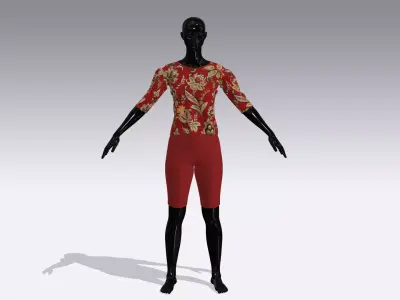 Female Cloth Dress Low-poly 3D model