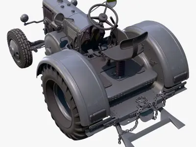 Old Lanz Bulldog Tractor 1930s M1 3D model