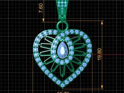 WOMEN HEART PENDANT3D PRINTABLE MODEL  3D print model