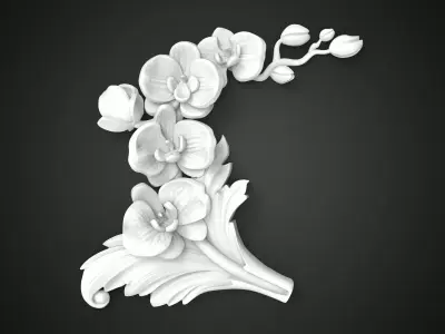 Orchid decor fretwork 3D print model