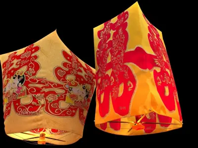 Chinese sky lantern  3D model
