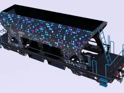 Hopper wagon PBR V 3D model