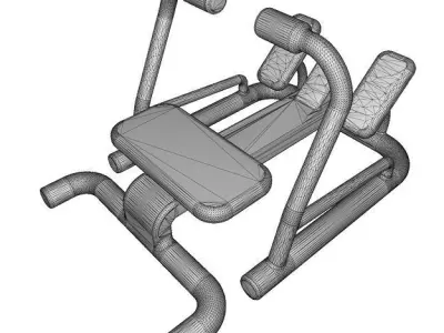 Elegant Gym Rowing Machine Low-poly 3D model