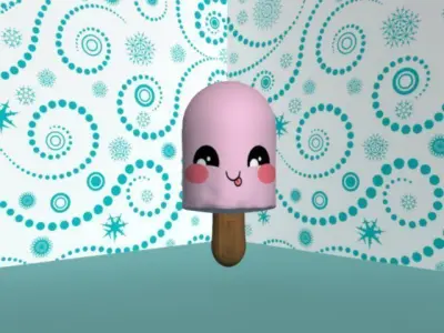 ice cream decorative pillows Free low-poly 3D model