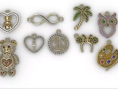  dijes- Colgantes paquete de 8 surtidos mas 1 dije de regalo -v- 3D print model