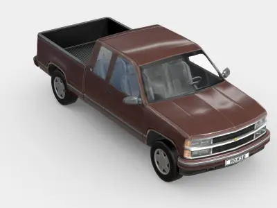 Chevrolet K1500 Extended Cab 1988 Low-poly 3D model