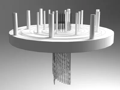 Crystal Chandelier with Ring 3D model