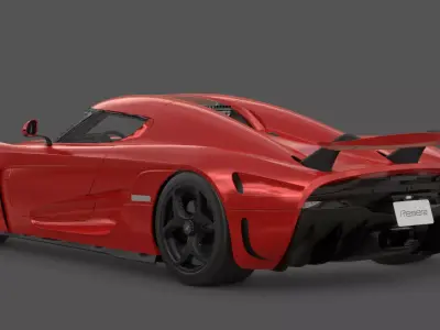 2015 Koenigsegg Regera 3D Model Hybrid Hypercar Direct Drive Low-poly 3D model