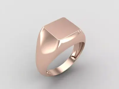 Square Signet Ring Base 8MM top in All sizes 193-MWC  3D print model