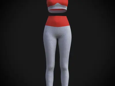Female active outfit Low-poly 3D model