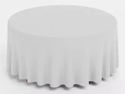 -Tablecloth with Table Round- 3D model
