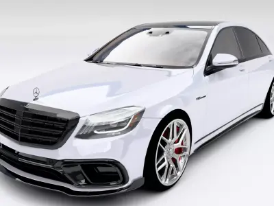 Mercedes-Benz s65 w222 Low-poly 3D model