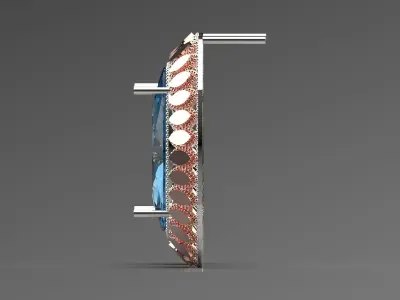 gemstone gold earring ge0004 3D print model