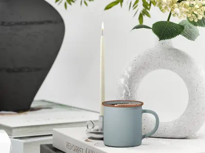 White Decorative Set 3D model