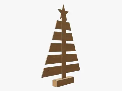 Christmas tree wooden 3D model