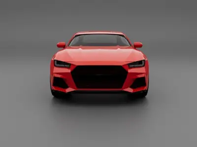 Red Coupe Low-poly 3D model